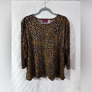 Pappagallo women’s leopard print nylon top size 2X